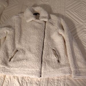 Women's White Sherpa Jacket